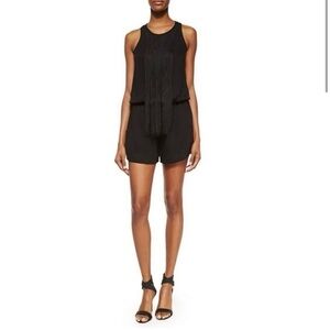KARINA GRIMALDI BLACK DAKOTA FESTIVAL 
FRINGE SHORTS SUMMER ROMPER SZ M $295